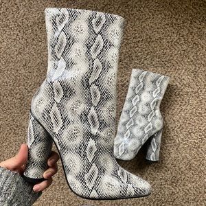 Snake print boots
